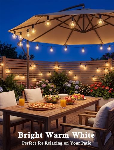 Abeja Outdoor String Light 100 Ft G40 Patio Lights with 105 Edison Glass Bulbs E12 Socket Base (5 Spare) Globe Clear Hanging Lights for Backyard Balcony Deck Party Decor, Not Connectable, Black - Image 5