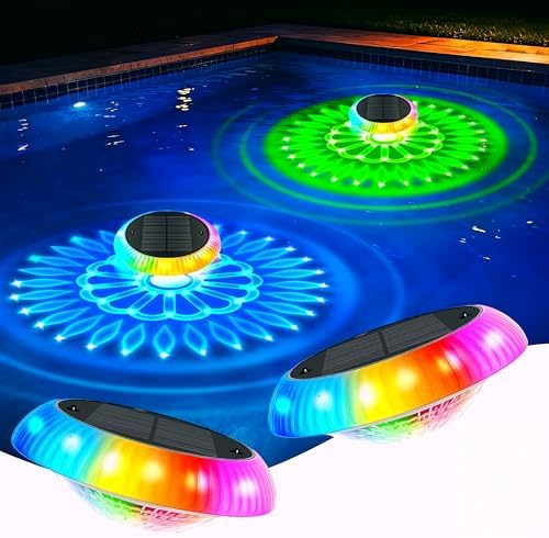 COXSENI Solar Floating Pool Lights 6.4", RGB Top & Bottom Glow, 2 Pack by COXSENI