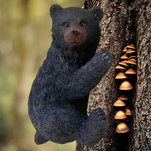 BestGiftEver Resin Black Bear Sculpture - Cub Tree-Mounted Ornament - Image 7