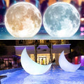 TIALLY Floating Pool Lights - Full Moon and Crescent Moon Inflatable LED Lights for Pool Party Decorations by Tially