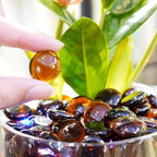 10LB Amber Flat Glass Marbles for Vase Filler, Mancala Stones - Image 3