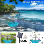Hanging Solar Bird Bath Fountain, Solar Cascade Hanging Bird Bath Fountain, Hanging Bird Bath with Water for Outdoors Garden Patio Backyard Lawn Decor Attract Wild Birds and Hummingbirds (Pink) - Image 2