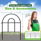 Decorative Garden Fence 32.5ft x 17in - 30 Pack Rustproof Metal No Dig Fence Animal Barrier, Arched Bed Edging Classic Style Wire Border Panel Fencing for Yard Patio Outdoor Decor, Black - Image 3