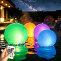 LOQOMI Solar Floating Pool Lights 4 Pack， 14 Inch 16 Color Changing LED Inflatable Balls,Waterproof Inflatable Solar Pool Light，Light Up Beach Balls for Pool Decorations Outdoor by LOQOMI