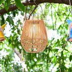 Solar Lantern Decorative LED Outdoor Patio Hanging Rattan Lamp Xmas - Image 7