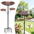 Bird Bath for Outside,Birdbaths with 2 Detachable Flower Feeders by Unknown