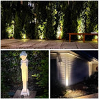 GKOLED Mini Size Brass Landscape Spotlight, Low Voltage 12V AC/DC Outdoor Directional Up Light, 180 LM, 3W MR8 LED Bulb ABS Ground Stake, 2700K Warm White, Garden Patio Trees Spot Uplight - Image 5