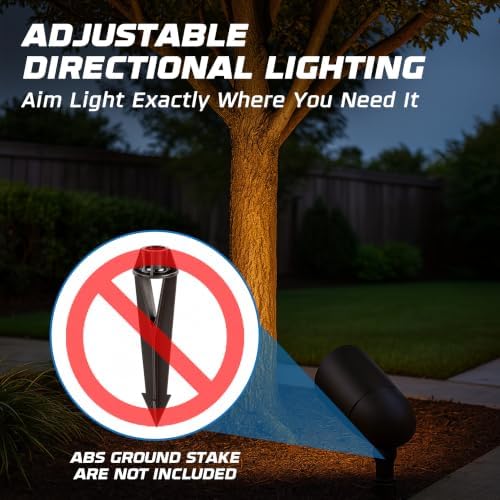 OHLECTRIC One-Light Halogen Landscape Floodlight (2-Pack) Wet Rated Outdoor Light Fixture for Garden Yard Pathway Durable Weatherproof Die-Cast Metal Housing. 50W 120v 6.25 Inches, PAR20 (Dark Bronze) - Image 6