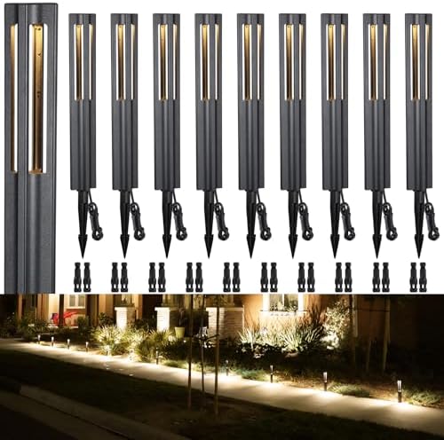 LEONLITE 10-Pack 3W LED Low Voltage Path Lights Aluminum 3000K Black by LEONLITE