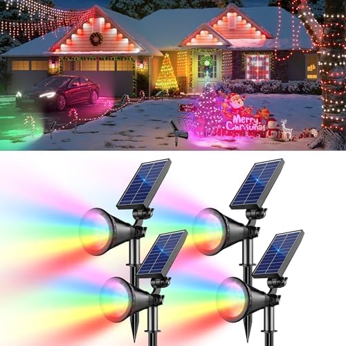 Solar Lights Outdoor Waterproof Spot Lights, Multicolor 4 Pack by Unknown