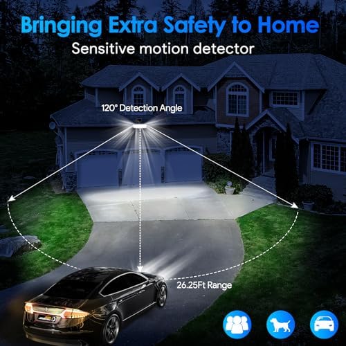 Energetic Solar Outdoor Lights, 1000LM 74 LED Security Lighting with Remote Control, 3 Heads Motion Sensor Lighting, IP65 Waterproof Solar Floodlight for Outside Yard, Pack of 2 - Image 2