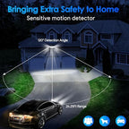Energetic Solar Outdoor Lights, 1000LM 74 LED Security Lighting with Remote Control, 3 Heads Motion Sensor Lighting, IP65 Waterproof Solar Floodlight for Outside Yard, Pack of 2 - Image 2