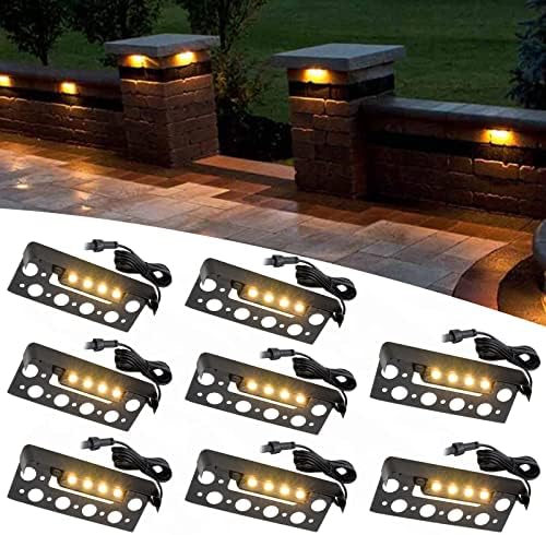 LED Hardscape Lighting,1.5W Outdoor Step Lights,AC/DC 12V Low Voltage IP67 Waterproof Retaining Wall Lights,Stainless Steel Warm White Paver Wall Light in Garden Pathway Step Stairs (8 Pack) by QACALEDOutdoorRecessedDeckLightingKits