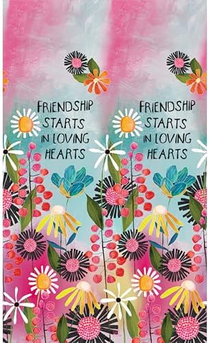 Studio M Art Pole 13 Inch Weather Resistant PVC with Vinyl Wrap Outdoor Decorative Accessory for Landscaping Gardens and Yards Pink Blue and Yellow Friendship Starts in Loving Hearts - Image 3