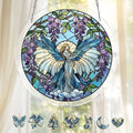 Angel Puzzle Acrylic Suncatcher Size 8 inches, Garden Floral Sun Catchers, Window Hanging Ornaments, Stained Glass Effect Decor for Puzzle Lover by GIKZO