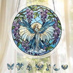 Angel Puzzle Acrylic Suncatcher Size 8 inches, Garden Floral Sun Catchers, Window Hanging Ornaments, Stained Glass Effect Decor for Puzzle Lover by GIKZO