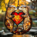 Cute Otter Couple Acrylic Suncatcher by AVAGAN