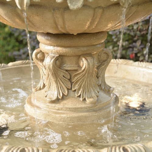 John Timberland Ibiza 62" Sandstone 3-Tier LED Outdoor Floor Large Fountain - Image 5