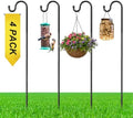 4 Pcs 48 Inch Shepherds Hook for Outdoor Adjustable Bird Feeder Pole by Yetene