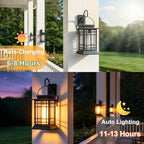 Brightever 6-Pack Solar Lanterns Outdoor Lights, Upgraded Flickering Flame Solar Lanterns Outdoor Waterproof, Hanging Solar Lights for Outside with Clip, Solar Lantern Lamps for Backyard Garden Decor - Image 2