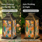 Solar Lantern Western Stained Mountains Earthy Tones Outdoor Waterproof Garden Hanging Lantern Solar Powered Lighting Outside Table Lamp for Patio Deck Camping 1 Pack - Image 3