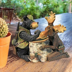Design Toscano Moose and Black Bear Arm Wrestling Statue - Image 2