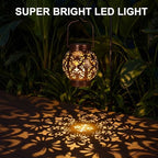 Edenseelake 2 Pack Solar Hanging Lanterns Outdoor Waterproof Flower Lights, Metal Decorative LED Lantern for Garden, Patio, Porch, Yard, Lawn, Bronze - Image 7