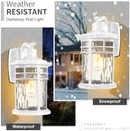 Darkaway Outdoor Wall Light Fixture,14.57inch Large Outside Porch Lights Wall Mounted Water Ripple Glass Exterior Waterproof Lantern Modern Wall Sconce Lighting for Front Door Yard Patio - Image 4