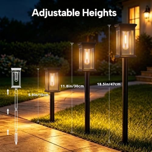 Solar Lights Outdoor Garden Lights Solar Pathway Lights, Waterproof 3000K - Image 4