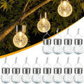Hanging Solar Lights Outdoor Garden, 12 Pack Cracked Glass Hanging Ball Lights with Handle, IP65 Waterproof Outdoor Lanterns Decorative Globe Lights for Garden Yard Tree Balcony Patio Gazebo by Unknown