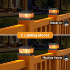 btfarm Solar Post Cap Lights Flickering Flame, Fit 4x4 3.5x3.5 Wooden/Vinyl - Image 2