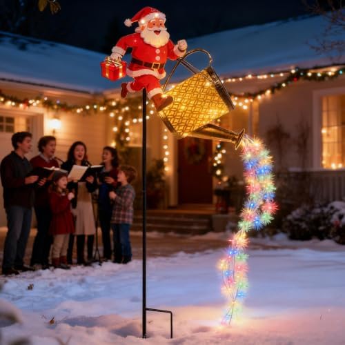 Solar Santa Kettle Light Waterproof Christmas Yard Lights - Image 2