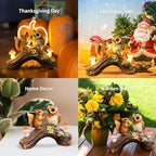 Solar Owl Garden Statues Outdoor Decor Resin Owl Squirrel Figurine with Mushroom Lights for Patio Lawn Yard Decorations Christmas Birthday Housewarming Gardening Gifts for Women Mom - Image 6