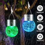 Solar Lights Outdoor Hanging Decorative Globe 24 Pack, Waterproof Solar Lantern with Handle and Clip, Solar Powered Glass Ball Lights for Garden Yard Fence Tree Umbrella Holiday Décor, Color Changing - Image 5