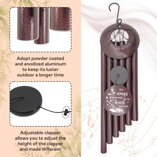 Memorial Wind Chimes Personalized Feather Wing Wind Chimes - Image 3