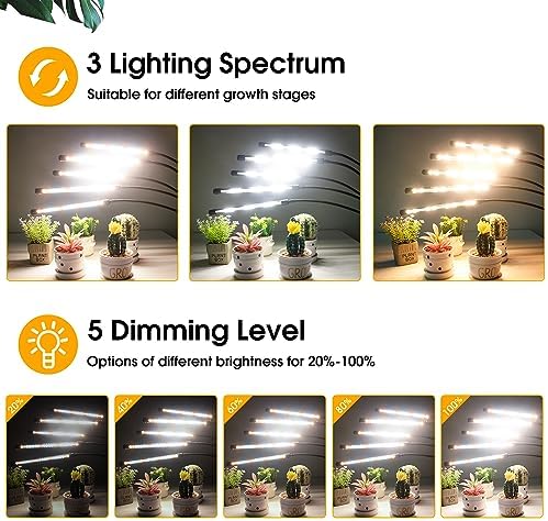 Wolezek Grow Lights for Indoor Plants Full Spectrum with Stand - Image 3