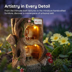 Solar Light Gnome Fairy Garden House for Outside, Big Size Fairy Miniature Buildings Accessories House Sculptures for Outdoor Garden Patio Lawn Path Decorations, 8" Tall - Image 5