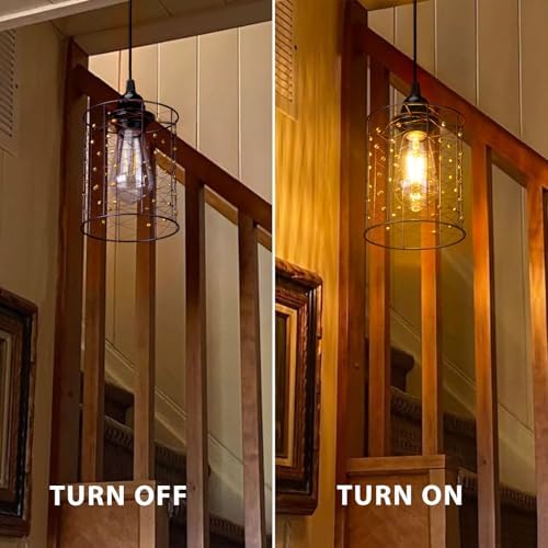 Battery Operated Hanging Outdoor Chandelier, Battery Power 5′′×6′′ Pendant Light, Gazebo Lights Outdoor, 4 AA Batteries, for Gazebo, Pergola, Porch, Patio, Indoor Outdoor Decor Lighting (2) - Image 6