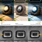 VOOKRY Brown Solar Rock Lights Outdoor, IP65 Waterproof Garden Stone Lights - Image 6