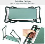 Foldable Garden Kneeler Seat w/Kneeling Soft Cushion Pad Tools Pouch Portable Gardener Kneeling Bench Stool - Image 2