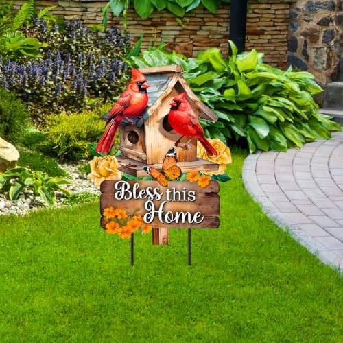 Briarwood Lane Spring Metal Art 26x15 Bless This Home Cardinal for Spring Metal Art - Image 3