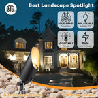 Gardenreet Brass Landscape Lighting - Black Low Voltage Outdoor Spotlights, Wired LED Uplights 12V, Waterproof Spot Lights for Outside Trees Without MR16 Bulb (4 Pack) - Image 2