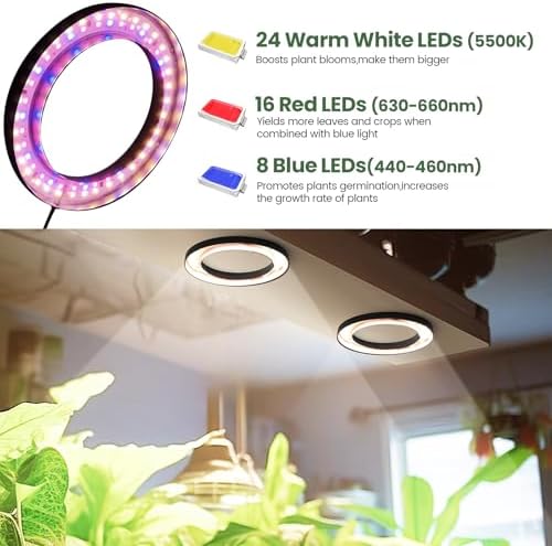 6.3" Ceiling Indoor Grow Lights for Plants Full Spectrum 4-Pack in 1 - Image 5