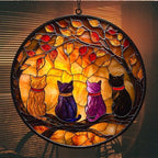 Cats and Autumn Mosaic Style Acrylic Suncatcher - Image 7