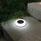 Solar Ground Lights 4 Pack, 8LED Solar Disk Lights Outdoor Solar Lights, Waterproof Atmosphere in-Ground Lights Solar Garden Lights for Landscape Deck Walkway Outdoor(White Light) - Image 3