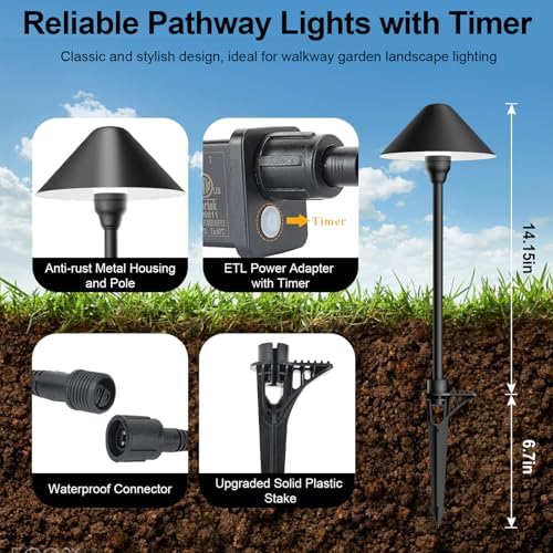 Low Voltage Pathway Lights with Transformer, 4H/6H/8H Cycle Timer - Image 3