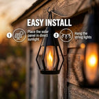 FoxFlame Solar String Lights Outdoor Waterproof, Patented Fire Effect 21 Ft - Image 4