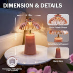 MJ PREMIER Battery Operated Lamp, Small Cordless Lamp with Timer, Pink - Image 3