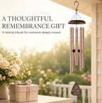 Carson “Always Near” Memorial Wind Chime, 44-Inch Rose Gold Aluminum Sympathy Chime with 5 Deep-Tone Tubes and Adjustable Striker, Remembrance Gift for Outdoor Garden, Patio or Porc - Image 4