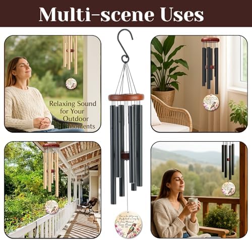 Personalized Hummingbird Memorial Wind Chime, Custom Name & Years in Loving Memory, Sympathy Gift Remembrance Windchime, Deep Tone Soothing Outdoor Garden Patio Decor - Image 2